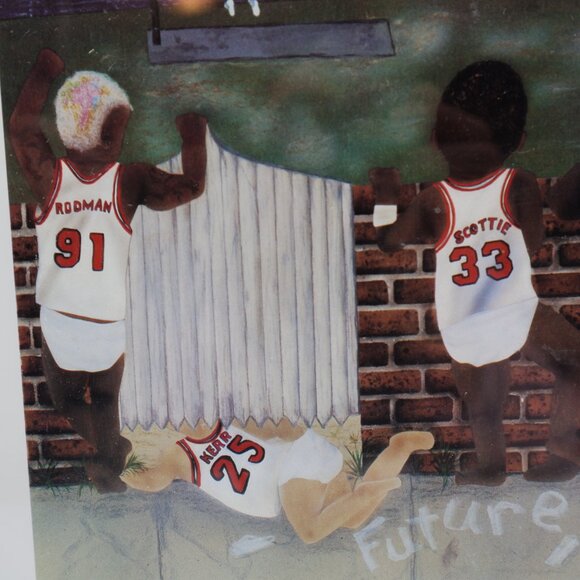 Future Champions Chicago Bulls 1996 Jordan,Pippen,Rodman,Harper,Kerr. By S Dean - Picture 2 of 9